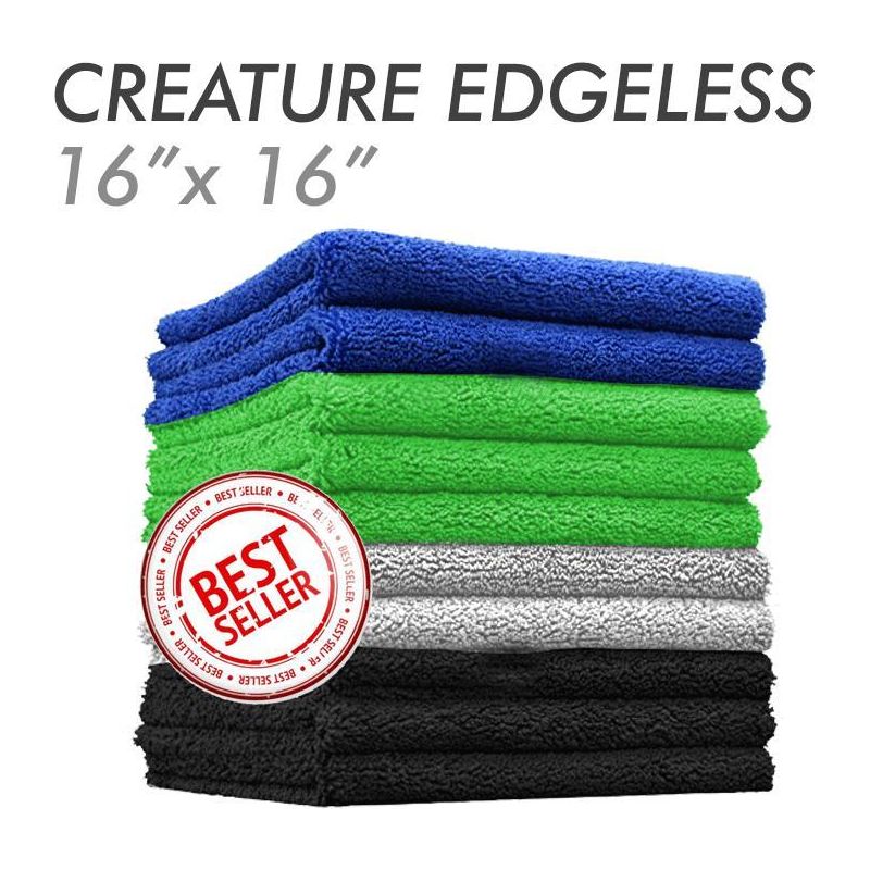 10A The Rag Company Creature Edgeless 420GSM 70/30 Plush Dual Pile Microfiber Towel-MicroFibre Cloth-The Rag Company-Detailing Shed