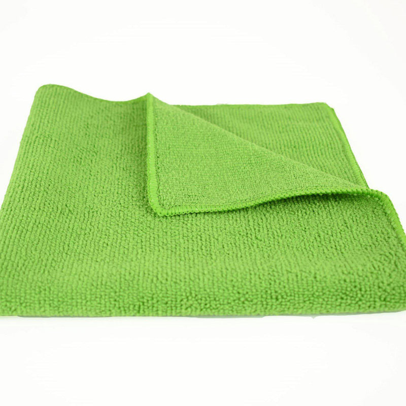 12E Microfibre Cloths 40cm 330GSM – (Green/Blue/Red/Yellow)-MicroFibre-Detailing Shed-Green-Detailing Shed