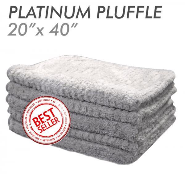 14B The Rag Company DRYING TOWEL Platinum Pluffle Hybrid Weave-MicroFibre-The Rag Company-Large 20x40 inch (50cm x 100cm)-GREY-Detailing Shed