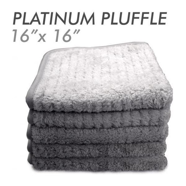 14B The Rag Company DRYING TOWEL Platinum Pluffle Hybrid Weave-MicroFibre-The Rag Company-Small 16x16 inch (40cm x 40cm)-GREY-Detailing Shed