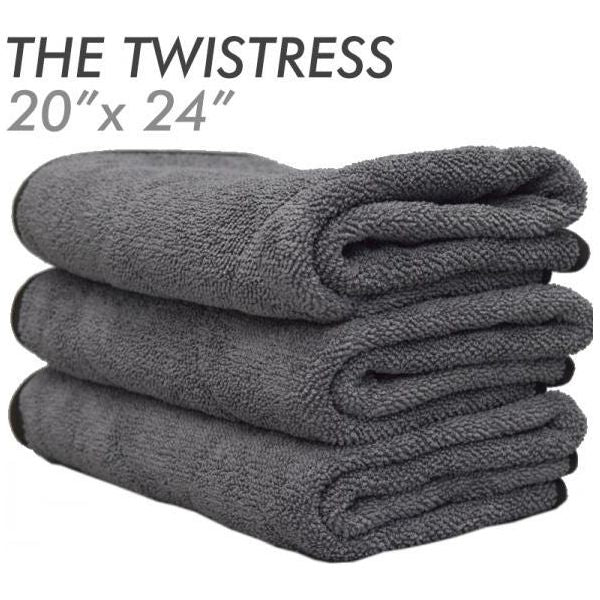 14i The Rag Company THE DOUBLE TWISTRESS 20 X 24 PREMIUM KOREAN TWIST LOOP TOWEL (50cm x 60cm)-Drying Towel-The Rag Company-Medium 20 x 24 Inches (51 cm x 61 cm)-Black-Detailing Shed