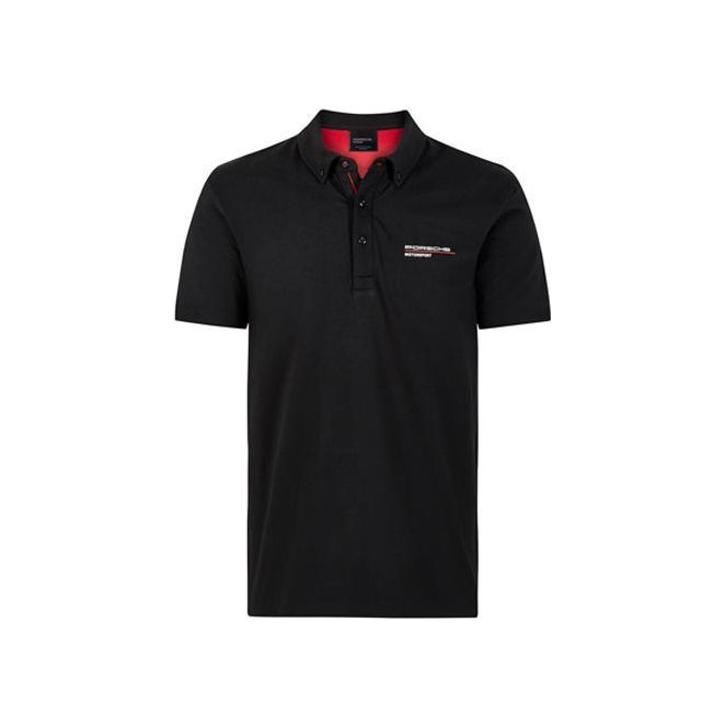 PORSCHE MOTORSPORT MENS POLO SHIRT BLACK-T-Shirt-PORSCHE-XL-Detailing Shed