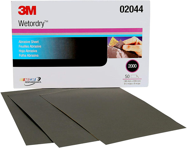 3M 2000 MICRO FINE SAND PAPER WET or Dry 02044-Sanding disc-3M-1x Sheet-Detailing Shed