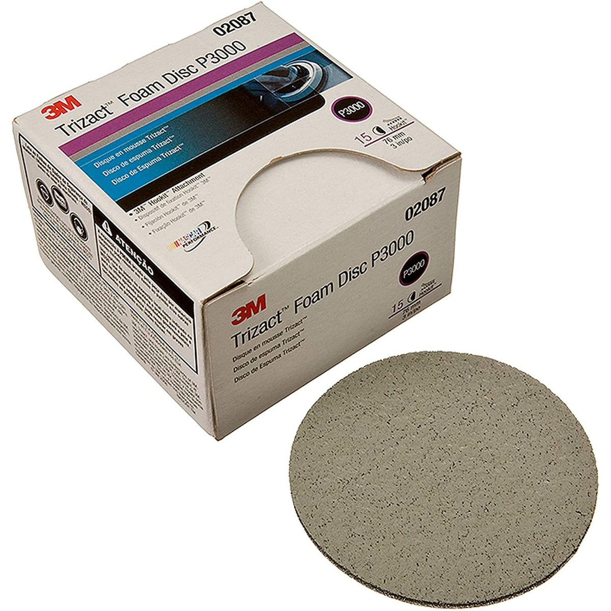 3M Trizact Hookit Foam Disc Sponge P3000 Grit (3/5 Inch)-Sanding disc-3M-1x 3Inch (75mm) Trizact Hookit Foam Disc-Detailing Shed