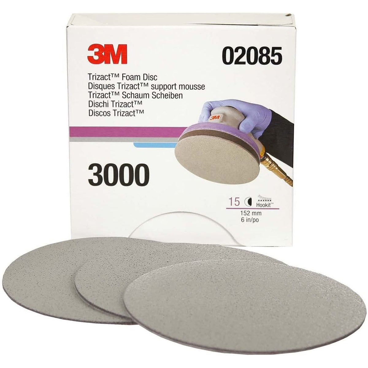 3M Trizact Hookit Foam Disc Sponge P3000 Grit (3/5 Inch)-Sanding disc-3M-1x 6Inch (150mm) Trizact Hookit Foam Disc-Detailing Shed