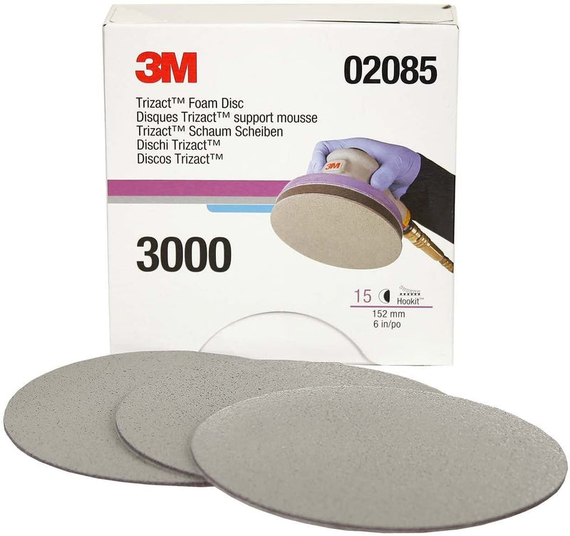 3M Trizact Hookit Foam Disc Sponge P3000 Grit (3/5 Inch)-Sanding disc-3M-1x 6Inch (150mm) Trizact Hookit Foam Disc-Detailing Shed