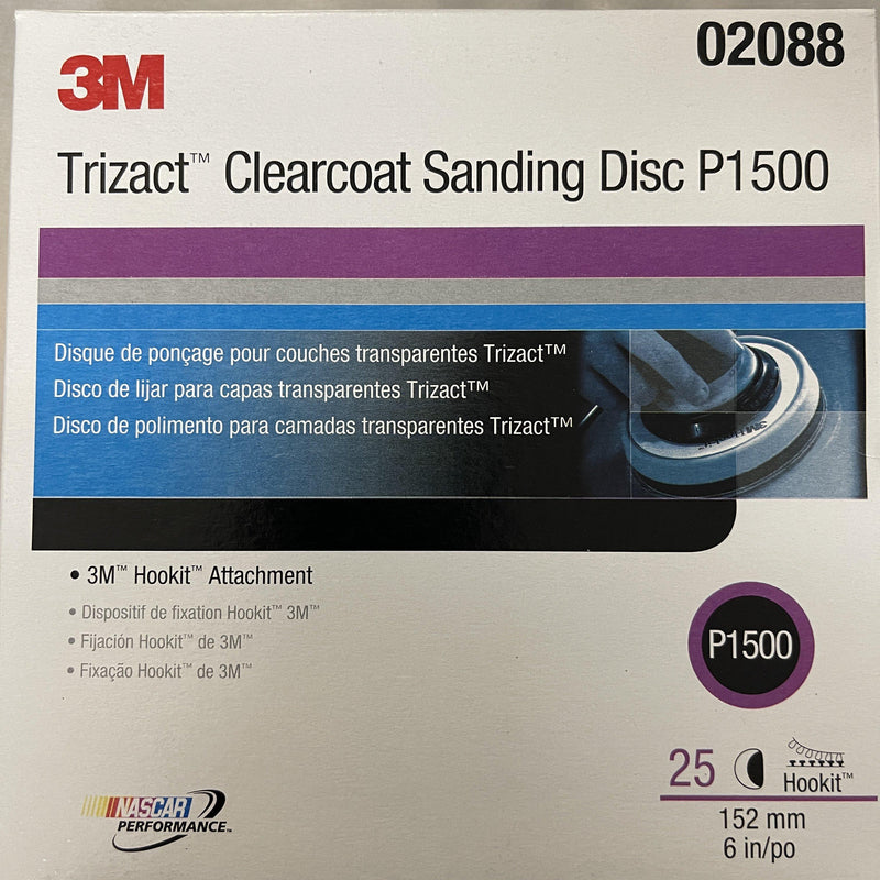 3M Trizact Hookit P1500 Grit Clear Coat Sanding Disc (3/6Inch)-Sanding disc-3M-1x 6Inch (150mm) Trizact Hookit Foam Disc-Detailing Shed