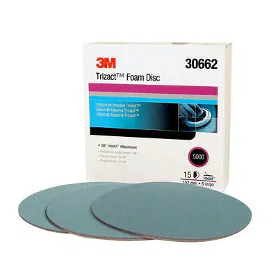 3M Trizact Hookit Foam Disc Sponge P5000 Grit (3/6 Inch)-Sanding disc-3M-6Inch (150mm) Trizact Hookit Foam Disc-15 DISC Box-Detailing Shed