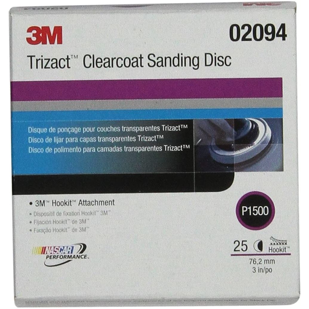 3M Trizact Hookit P1500 Grit Clear Coat Sanding Disc (3/6Inch)-Sanding disc-3M-1x 3Inch (75mm) Trizact Hookit Foam Disc-Detailing Shed