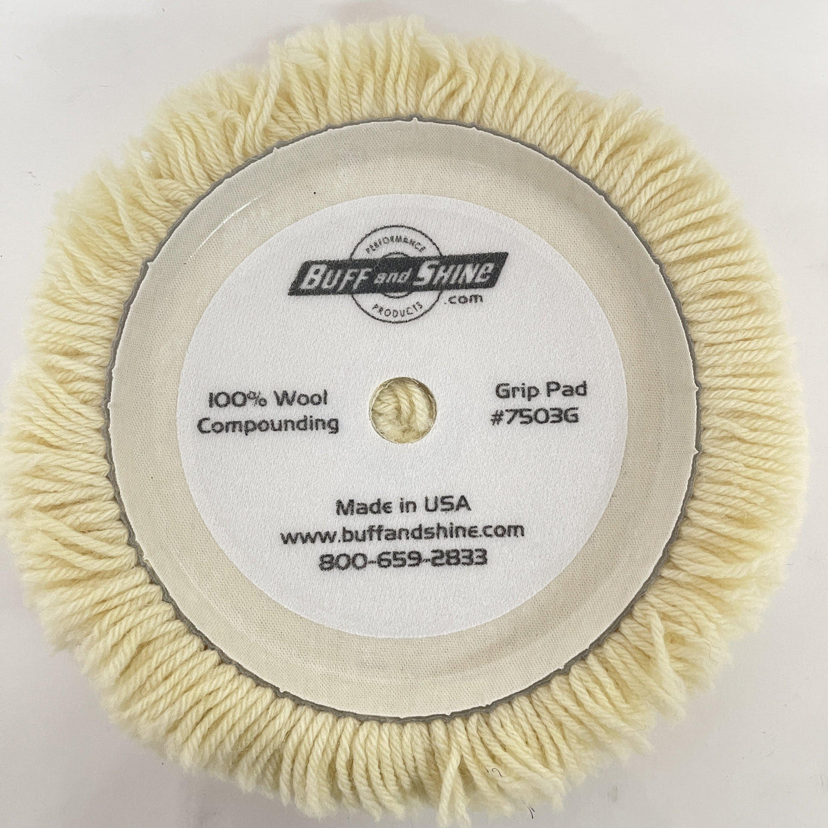 Buff and Shine 100% Twisted Wool Cutting Pad 7.5&quot;Inch-Wool Polish Pad-Buff and Shine-1x 7.5Inch Wool Pad-Detailing Shed