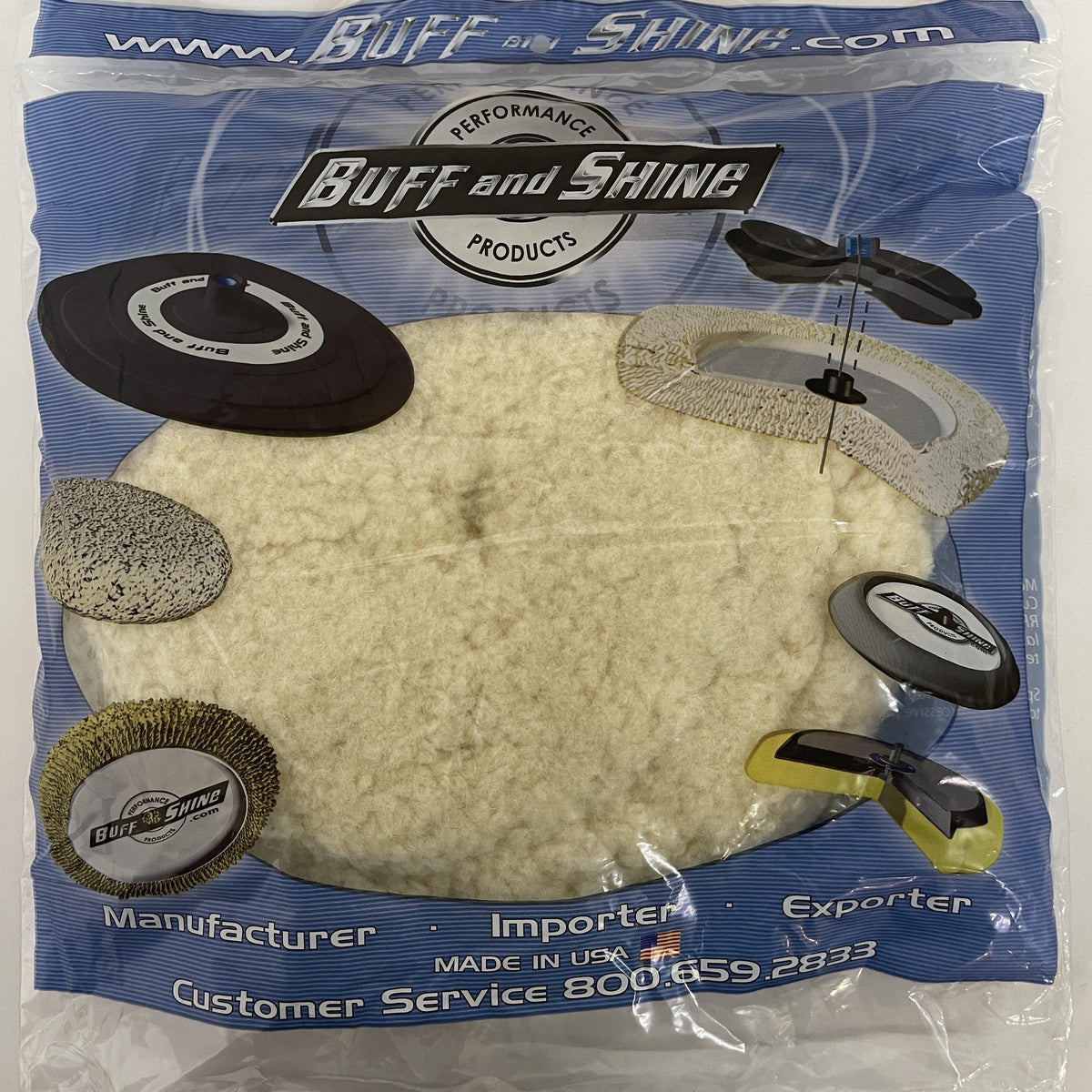 Buff and Shine 100% Twisted Wool Cutting Pad 7.5&quot;Inch-Wool Polish Pad-Buff and Shine-1x 7.5Inch Wool Pad-Detailing Shed