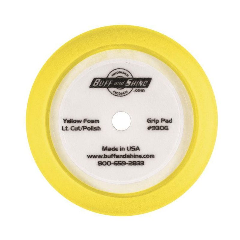 Buff and Shine 7&quot;Inch Yellow Cutting/Polishing Pad (9&quot; Inch contoured)-Wool Polish Pad-Buff and Shine-7 Inch Foam Pad-Detailing Shed