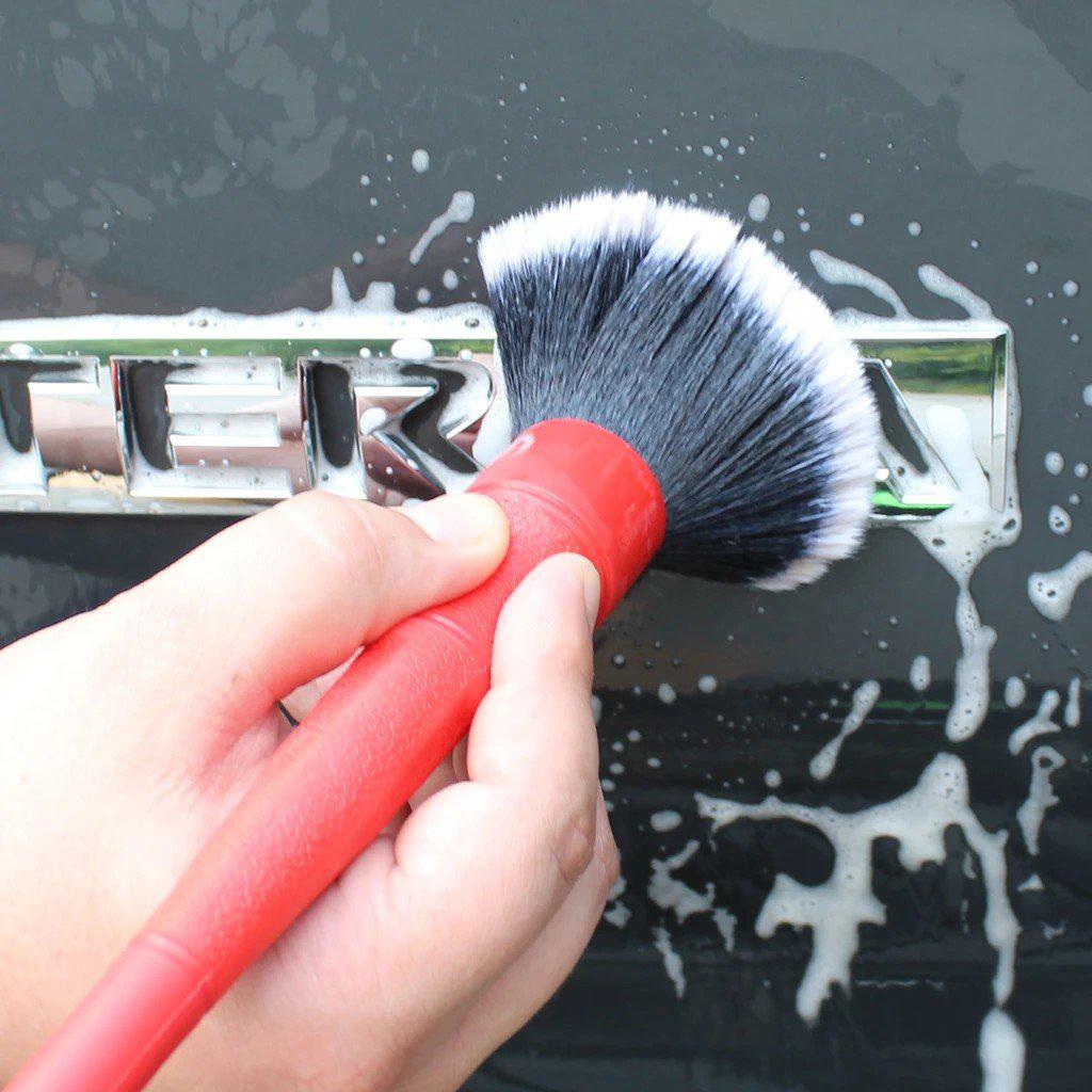 Detail Factory Ultra-Soft TriGrip Detailing Brush Long Handle 24cm (Red/Black)-Brush-Detail Factory-Detailing Shed