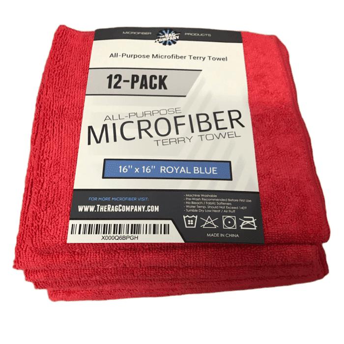 The Rag Company – ALL-PURPOSE 300GSM Microfiber-MicroFibre Cloth-The Rag Company-Red-12x Pack-Detailing Shed