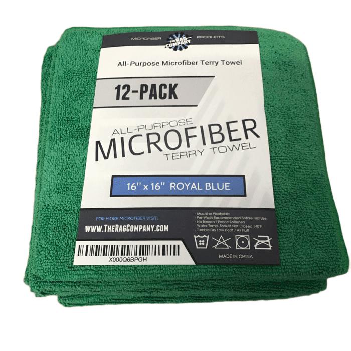 The Rag Company – ALL-PURPOSE 300GSM Microfiber-MicroFibre Cloth-The Rag Company-Green-12x Pack-Detailing Shed