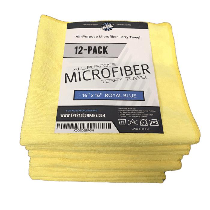 The Rag Company – ALL-PURPOSE 300GSM Microfiber-MicroFibre Cloth-The Rag Company-Yellow-12x Pack-Detailing Shed
