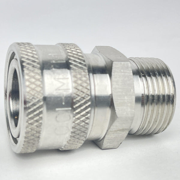 MTM HYDRO Twist Seal Plug X 3/8" Stainless QC Coupler 14MM PLUG-Pressure Washer Accessories-MTM Hydro-MTM HYDRO 3/8" QC Stainless COUPLER X M22 M 14MM PLUG-Detailing Shed