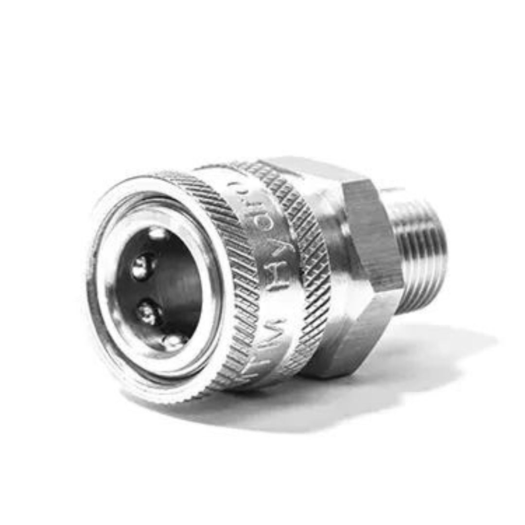 STAINLESS STEEL QC COUPLER 3/8&quot; MPT-Quick connect-MTM Hydro-QC COUPLER 3/8&quot; MPT-Detailing Shed