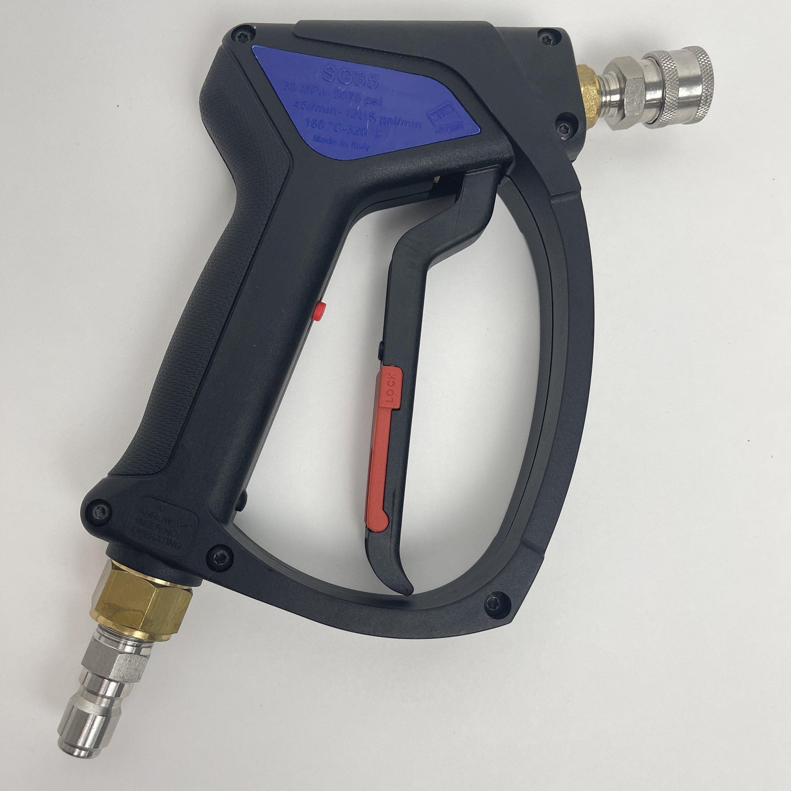 MTM SPRAY GUN SG35 EASY HOLD 5,000PSI Inc QC SS Fittings-SPRAY GUN-MTM Hydro-Detailing Shed