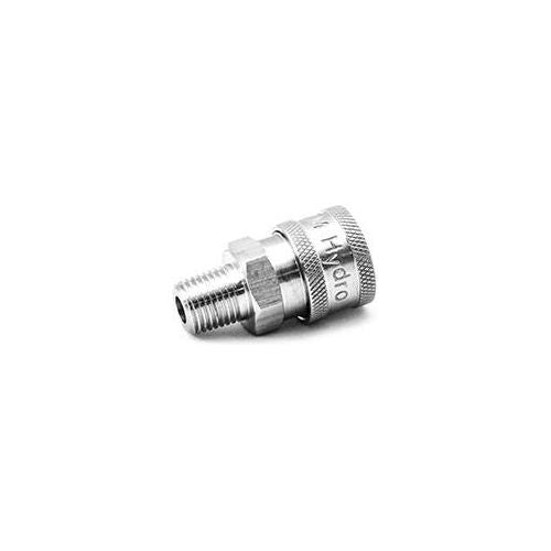 MTM HYDRO 1/4&quot; MALE NPT STAINLESS QUICK COUPLER-Pressure washer Parts-MTM Hydro-STAINLESS STEEL QC SOCKET 1/4MPT-Detailing Shed