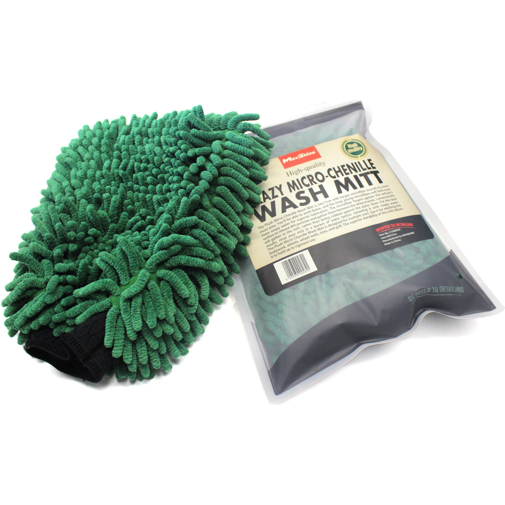 Maxshine Micro Chenille Wash Mitt - Green-Wash Mitt-Maxshine-1x Wash Mitt - Green-Detailing Shed