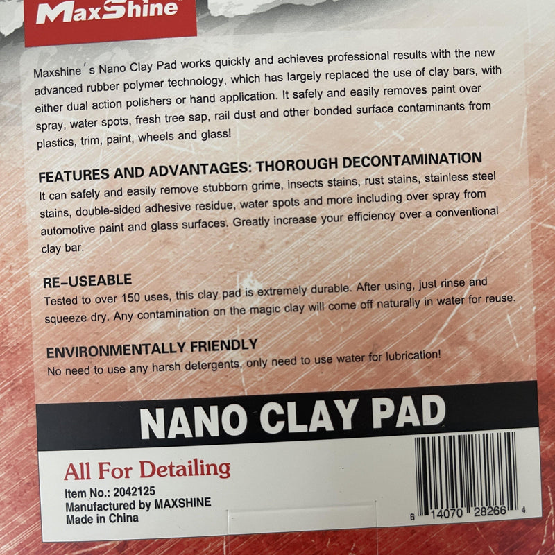 Maxshine Dual Action Clay Pad 5" Inch-Clay Pad-Maxshine-1x 5 Inch Nano Clay Pad-Detailing Shed