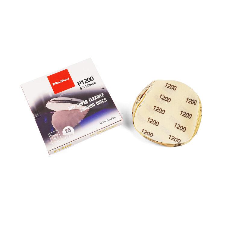 Maxshine 6" Sanding Discs 25pcs/pack (1200/1500/2000/3000 Grit)-Sanding disc-Maxshine-1200Grit 25Pcs-Detailing Shed