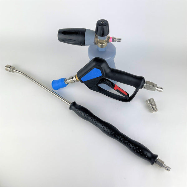 Mosmatic Premium Package Gun with Bent Wand & Int. Stainless Live Swivel -  Perfect for Car Washes!