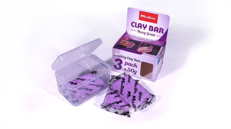 Maxshine Clay Bar 3pack 150g (3x50g) Heavy or Fine Grade-Clay Bar-Maxshine-Heavy Grade Purple 3 pcs-Detailing Shed