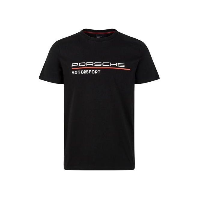 PORSCHE MOTORSPORT MENS T-SHIRT BLACK-T-Shirt-PORSCHE-XL-Detailing Shed