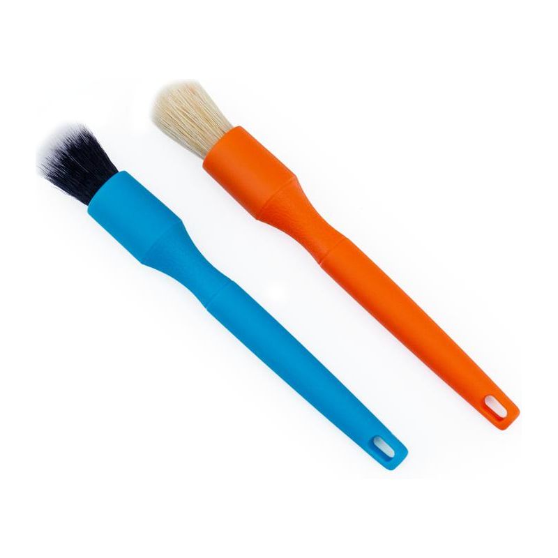 DETAIL FACTORY FINE DETAILING BRUSH MINI BLUE &amp; ORANGE COMBO SET-Brush-The Rag Company-2 x 5.5 Inch-Set 1x BLUE &amp; 1x ORANGE-Detailing Shed