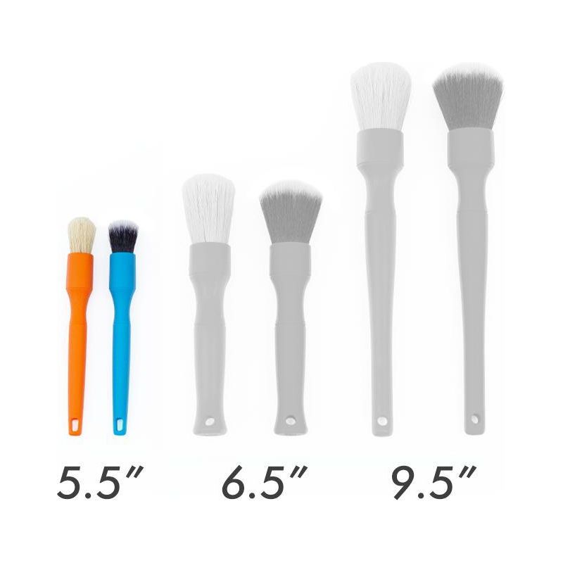 DETAIL FACTORY FINE DETAILING BRUSH MINI BLUE &amp; ORANGE COMBO SET-Brush-The Rag Company-2 x 5.5 Inch-Set 1x BLUE &amp; 1x ORANGE-Detailing Shed