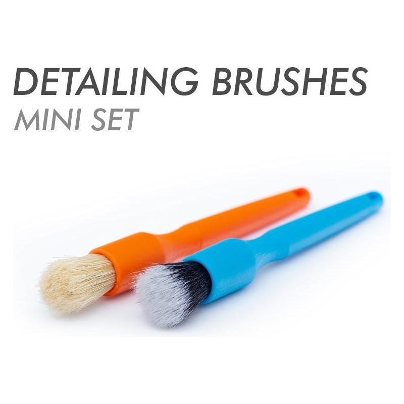 DETAIL FACTORY FINE DETAILING BRUSH MINI BLUE &amp; ORANGE COMBO SET-Brush-The Rag Company-2 x 5.5 Inch-Set 1x BLUE &amp; 1x ORANGE-Detailing Shed