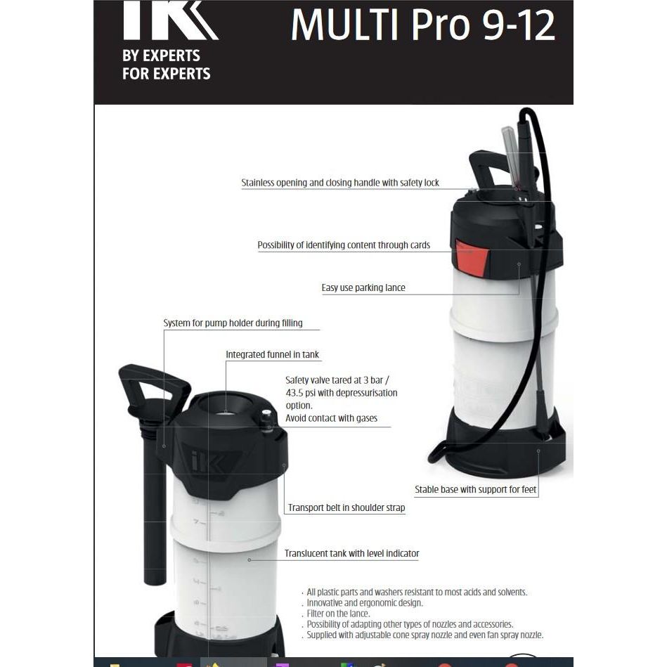 IK Multi Pro 12 Acid Resistant Sprayer-Multi Sprayer-GOIZPER GROUP IK SPRAYERS-Detailing Shed