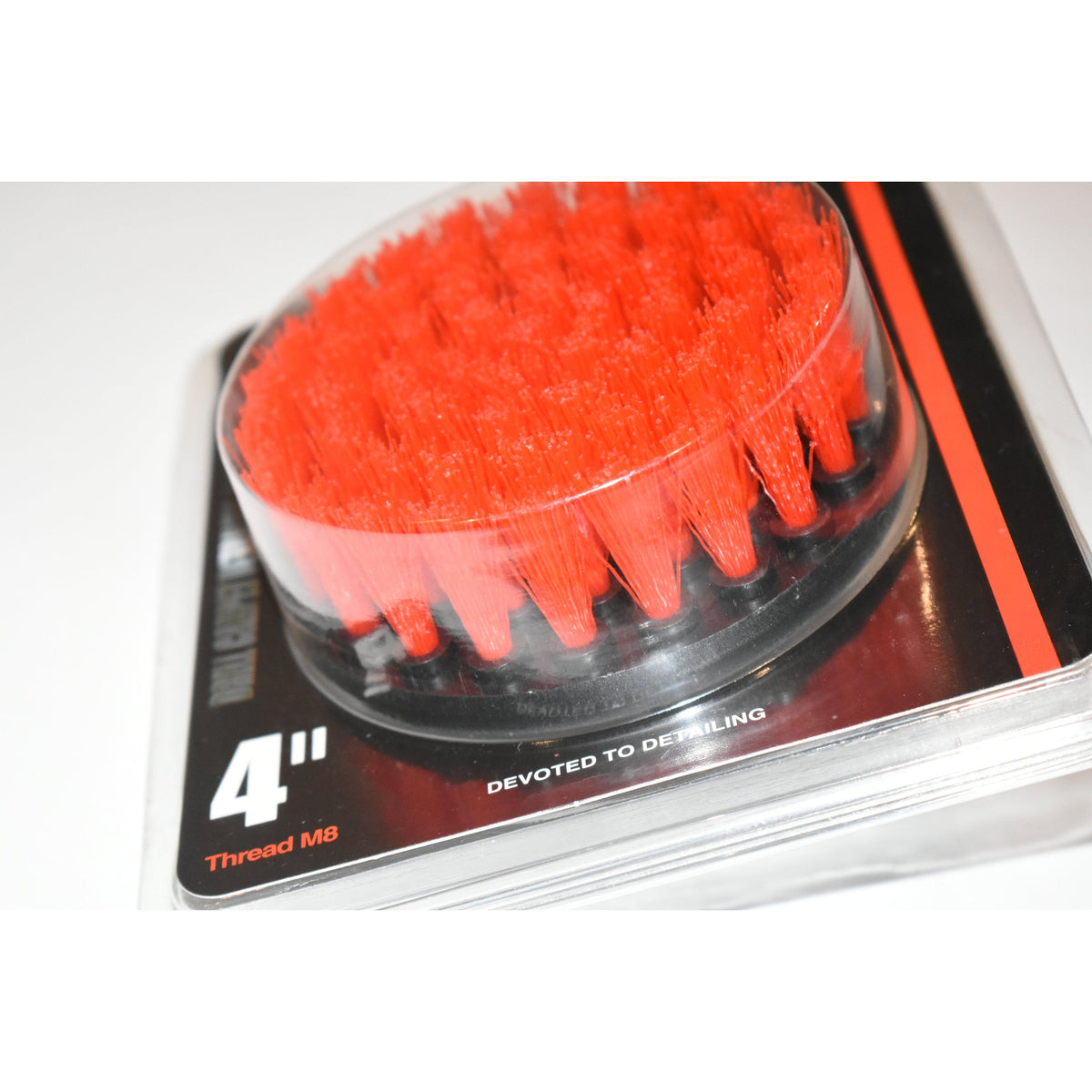 Maxshine Red M8 Medium-Duty Upholstery Carpet Brush with Drill Attachment 4 inch side